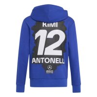 adidas Mercedes-AMG Petronas Formel 1 Team Kimi Antonelli Name & Number Hoodie Kinder - boblue