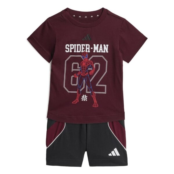 adidas Marvel Spider-Man T-Shirt Set Baby - maroon/black