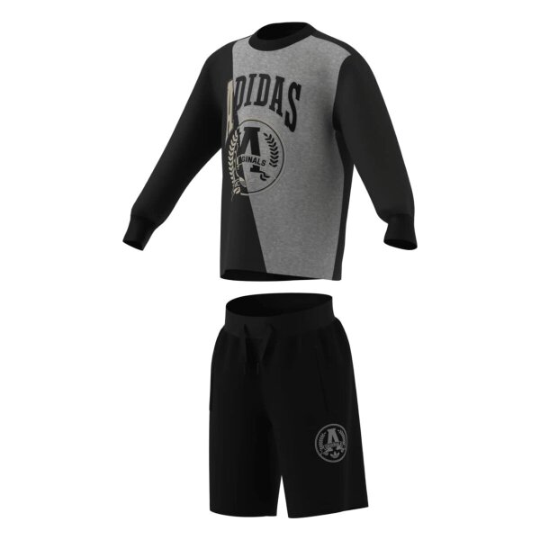 adidas LO Vrct Tee Set Kinder - black/mgreyh/black