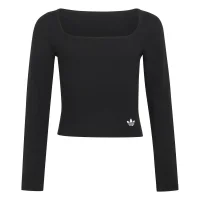 adidas Slim langarm Shirt Kinder - black