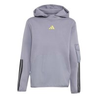 adidas Utility Pack Fleece Hoodie Kinder - slate/black/purlem