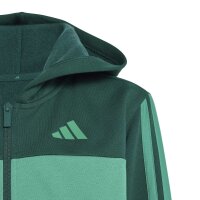 adidas Seasonal Essentials Tiberio 3 Stripes Fleece Trainingsanzug Kinder - cgreen/cougrn/white