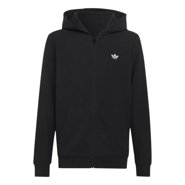 adidas Regular Waffle Zip Kapuzenjacke Kinder - black