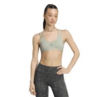 adidas Optimé Workout Strappy Light Support Sport BH Damen - halgrn