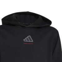 adidas Slogan Fleece Hoodie Kinder - black