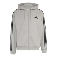 adidas Essentials Three Stripes French Terry Kapuzenjacke Herren - mgreyh/white