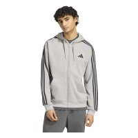 adidas Essentials Three Stripes French Terry Kapuzenjacke Herren - mgreyh/white