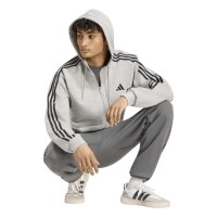 adidas Essentials Three Stripes French Terry Kapuzenjacke Herren - mgreyh/white