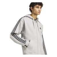 adidas Essentials Three Stripes French Terry Kapuzenjacke Herren - mgreyh/white