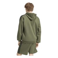 adidas Essentials Three Stripes French Terry Kapuzenjacke Herren - olifou/black