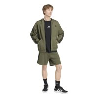 adidas Essentials Three Stripes French Terry Kapuzenjacke Herren - olifou/black