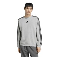 adidas Essentials Three Stripes French Terry Sweatshirt Herren - mgreyh/white