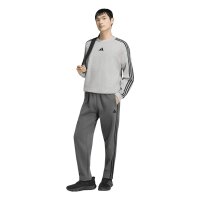 adidas Essentials Three Stripes French Terry Sweatshirt Herren - mgreyh/white