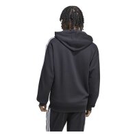adidas Essentials Three Stripes French Terry Kapuzenjacke Herren - black/white