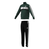 adidas Seasonal Essentials Tiberio 3 Stripes Tricot Trainingsanzug Kinder - cgreen/white