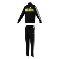 adidas Seasonal Essentials Tiberio 3 Stripes Tricot Trainingsanzug Kinder - black/white/purlem