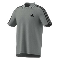 adidas Essentials Three Stripes Pique Shirt Polo Herren - mgreyh/black