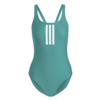 adidas 3 Stripes V-Back Badeanzug Damen - eqtgrn/white