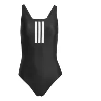 adidas 3 Stripes V-Back Badeanzug Damen - black/white