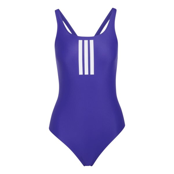 adidas 3 Stripes V-Back Badeanzug Damen - cpurpl/white
