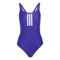 adidas 3 Stripes V-Back Badeanzug Damen - cpurpl/white