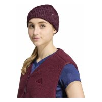 adidas Glow Beanie - maroon/white/maroon