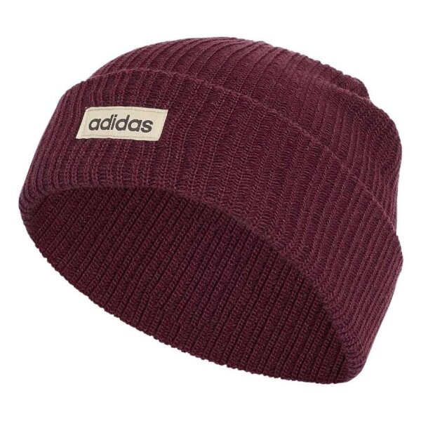 adidas Linear Cuff Beanie - maroon/crli/black