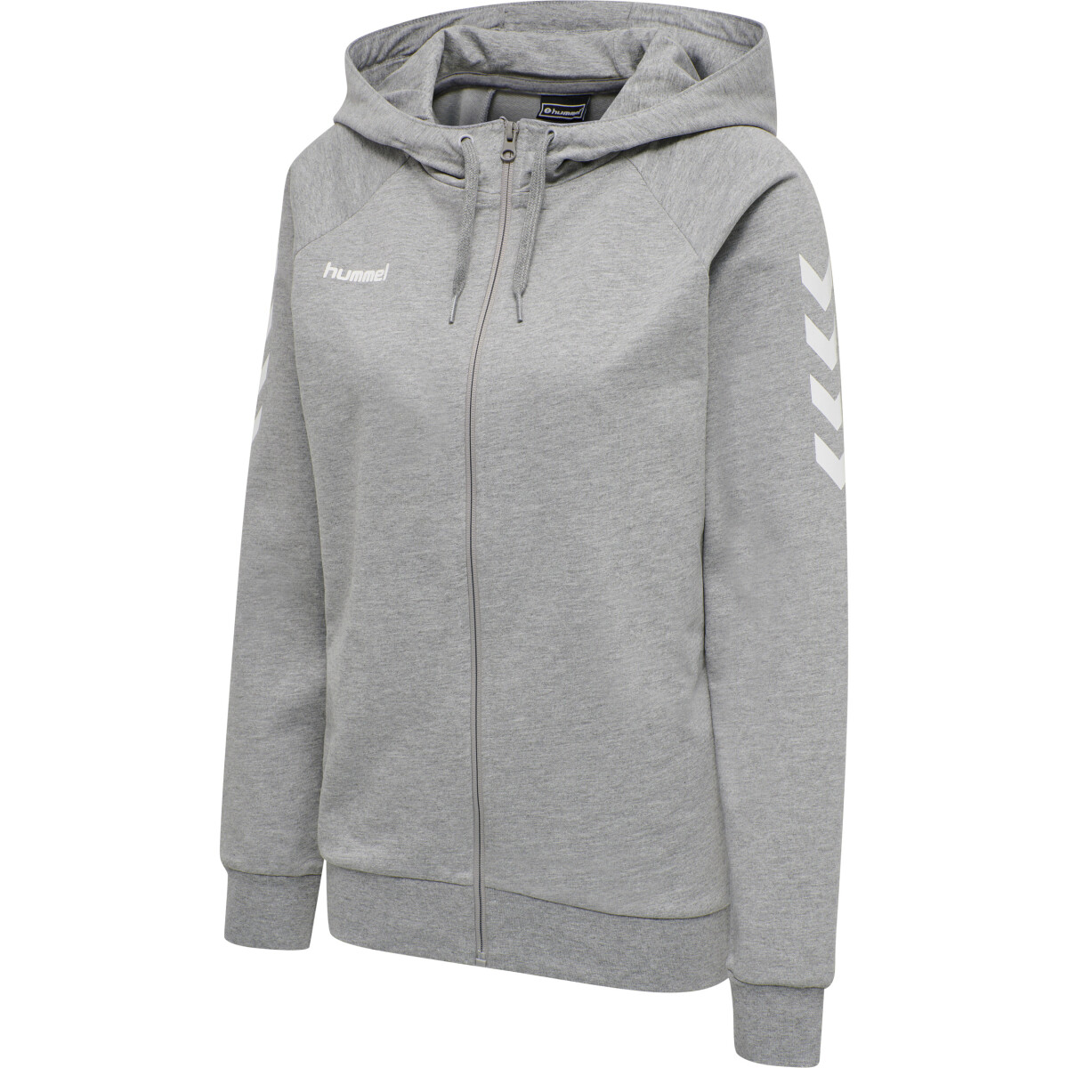 Hummel Logo Zip Hoodie Damen Grau Deinsportsfreund De