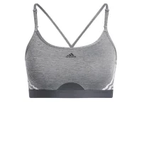 adidas 3 Stripes Sport BH Damen - dunkelgrau/weiß