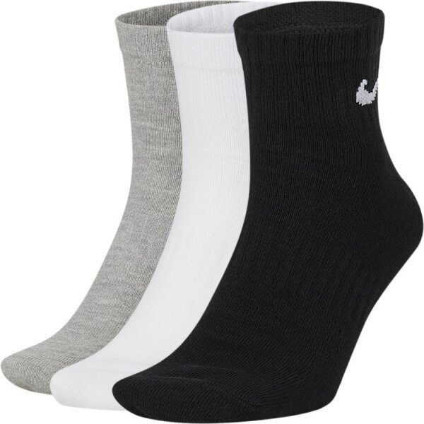 Nike Everyday Lightweight Ankle Trainingssocken 3er Pack - schwarz/grau/weiß 35-38