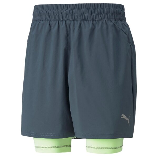 Puma Run 2 in 1 Shorts Herren - grau/grün 2XL