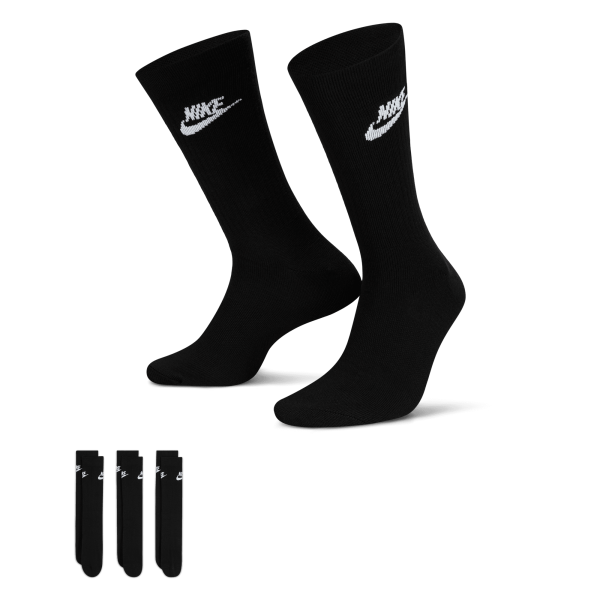 Nike Sportswear Everyday Essential Crew Socken 3er Pack - schwarz