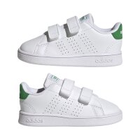 adidas Advantage Lifestyle Court Two Hook-and-Loop Schuh Kinder - ftwr white/green/core black