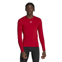 adidas Techfit Funktionsshirt Langarm Shirt Herren - rot -L