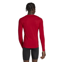 adidas Techfit Funktionsshirt Langarm Shirt Herren - rot -L