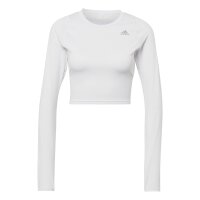 adidas Fast Flower Crop Running Shirt Langarm Damen - weiß M