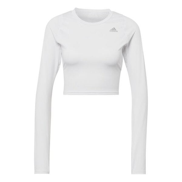 adidas Fast Flower Crop Running Shirt Langarm Damen - weiß L