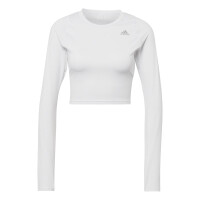 adidas Fast Flower Crop Running Shirt Langarm Damen - weiß L