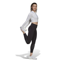 adidas Fast Flower Crop Running Shirt Langarm Damen - weiß L