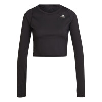 adidas Fast Flower Crop Running Shirt Langarm Damen - schwarz XS