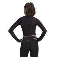 adidas Fast Flower Crop Running Shirt Langarm Damen - schwarz XS