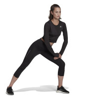 adidas Fast Flower Crop Running Shirt Langarm Damen - schwarz XS