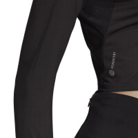 adidas Fast Flower Crop Running Shirt Langarm Damen - schwarz XS