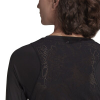 adidas Fast Flower Crop Running Shirt Langarm Damen - schwarz XS