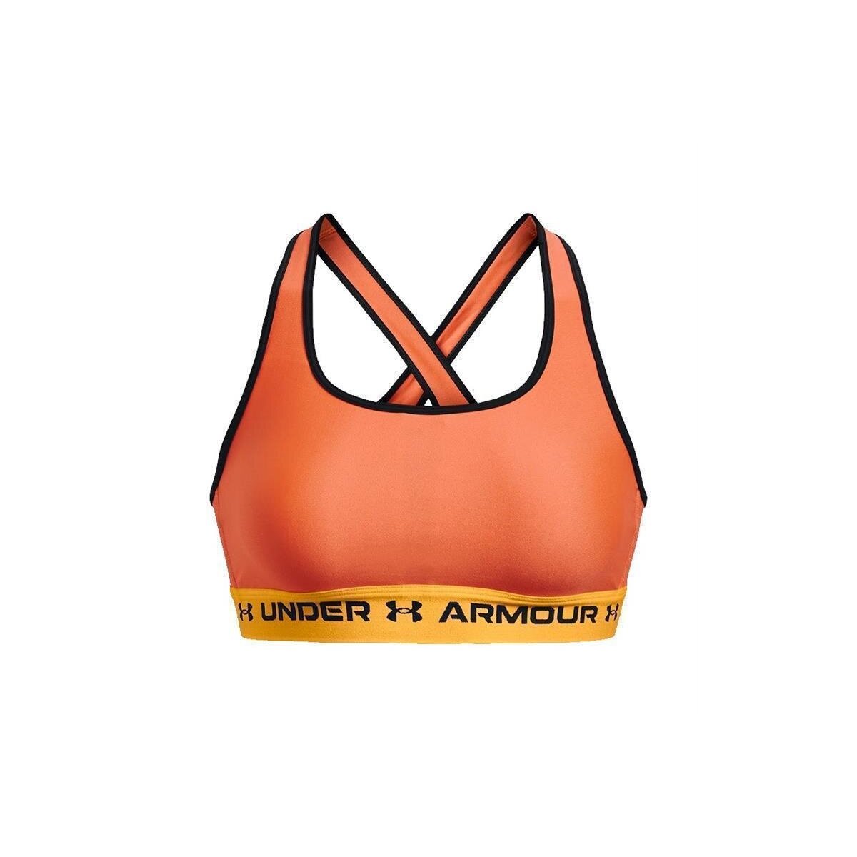Under Armour Mid Crossback Sport-BH Damen - orange/gelb/schwarz