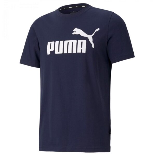 Puma Essential Logo T-Shirt Herren - navy/weiß-M