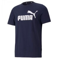 Puma Essential Logo T-Shirt Herren - navy/weiß-M
