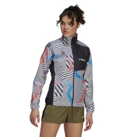 adidas Terrex Trail Running Printed Windbreaker Jacke Damen - weiß/schwarz -XS