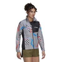 adidas Terrex Trail Running Printed Windbreaker Jacke Damen - weiß/schwarz -XS