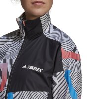adidas Terrex Trail Running Printed Windbreaker Jacke Damen - weiß/schwarz -XS